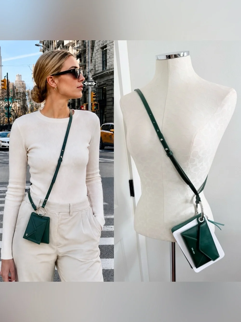 ✨ We-ar-4 The Grab Leather Double Pouch Crossbody Clutch NEW ✨